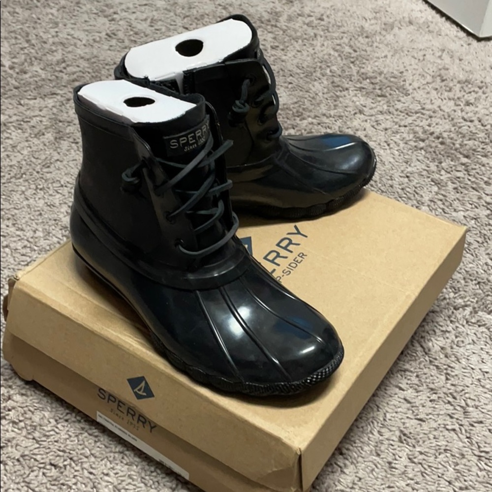 Sperry Saltwater Flooded Black Duck boots